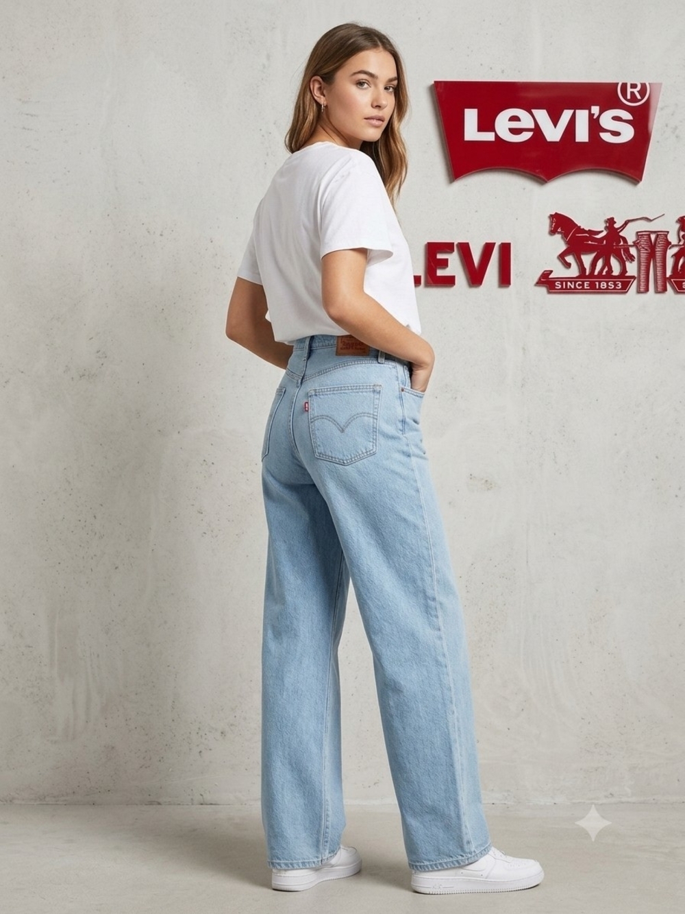 Levi's Light Blue High-Rise Wide Leg Jeans